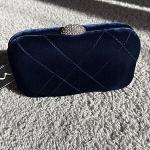 Nina ‘Barlow B’ Velvet Navy Evening Bag